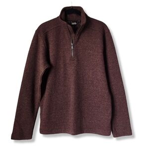 KAVU better sweater wool blend 1/4 zip fleece jacket in Oak size Small